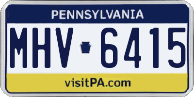 PA license plate MHV6415