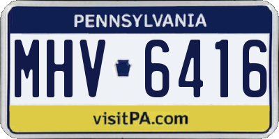 PA license plate MHV6416