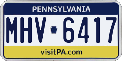 PA license plate MHV6417