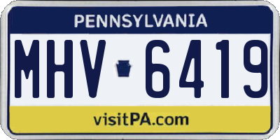 PA license plate MHV6419