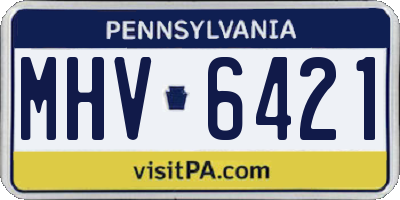 PA license plate MHV6421