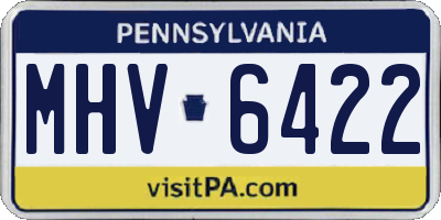 PA license plate MHV6422