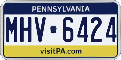 PA license plate MHV6424