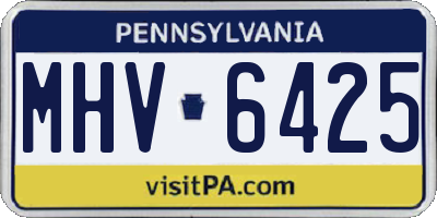 PA license plate MHV6425