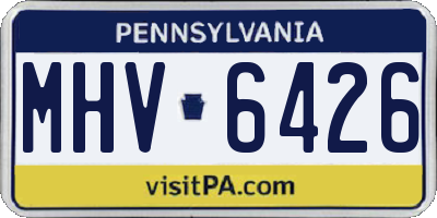 PA license plate MHV6426