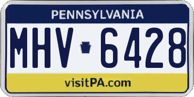 PA license plate MHV6428
