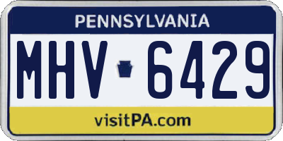 PA license plate MHV6429