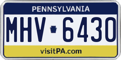 PA license plate MHV6430