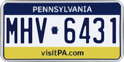 PA license plate MHV6431