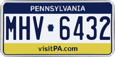 PA license plate MHV6432