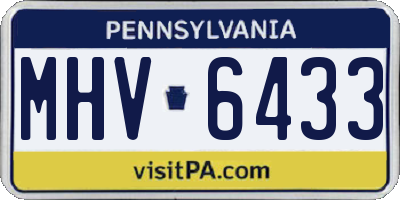 PA license plate MHV6433