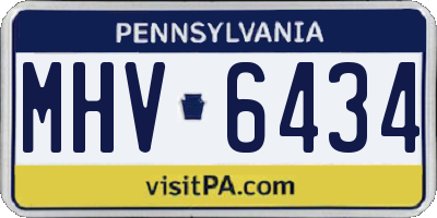 PA license plate MHV6434
