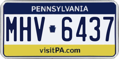 PA license plate MHV6437