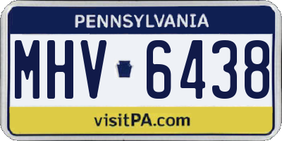 PA license plate MHV6438