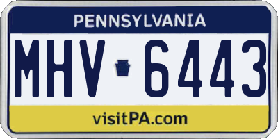 PA license plate MHV6443