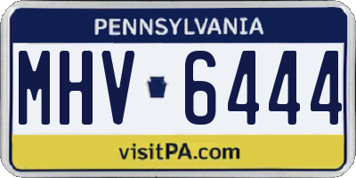 PA license plate MHV6444
