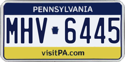 PA license plate MHV6445