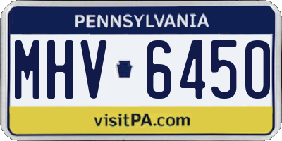 PA license plate MHV6450