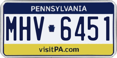 PA license plate MHV6451