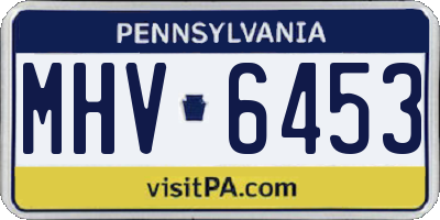 PA license plate MHV6453