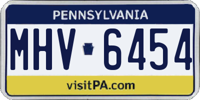 PA license plate MHV6454