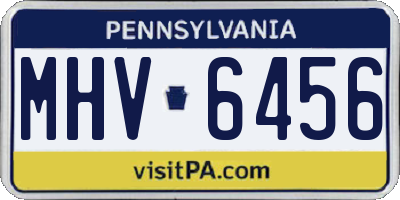 PA license plate MHV6456