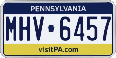PA license plate MHV6457