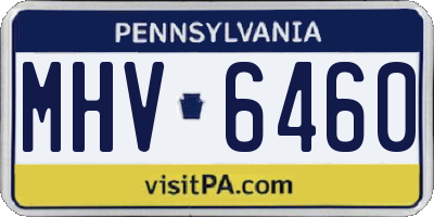 PA license plate MHV6460