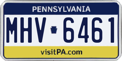 PA license plate MHV6461