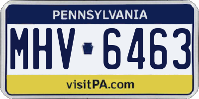 PA license plate MHV6463