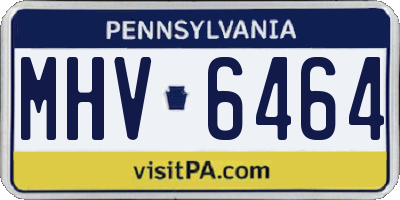 PA license plate MHV6464