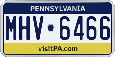 PA license plate MHV6466