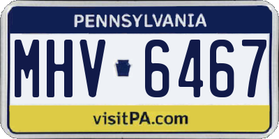 PA license plate MHV6467