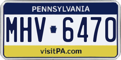 PA license plate MHV6470