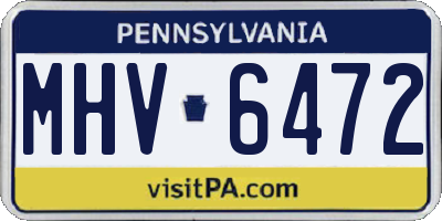 PA license plate MHV6472