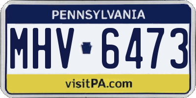 PA license plate MHV6473