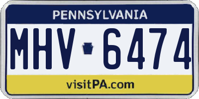PA license plate MHV6474