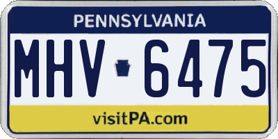 PA license plate MHV6475