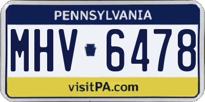 PA license plate MHV6478