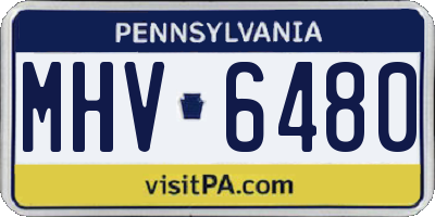 PA license plate MHV6480