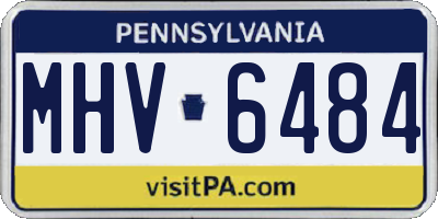 PA license plate MHV6484