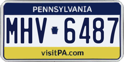 PA license plate MHV6487