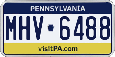 PA license plate MHV6488
