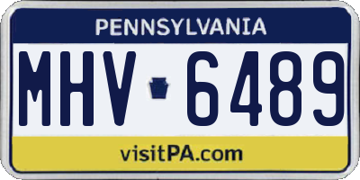 PA license plate MHV6489