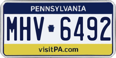 PA license plate MHV6492