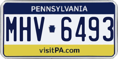PA license plate MHV6493