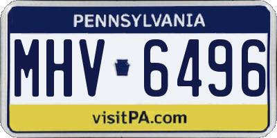 PA license plate MHV6496