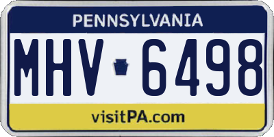 PA license plate MHV6498