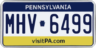 PA license plate MHV6499