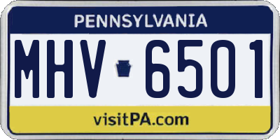 PA license plate MHV6501